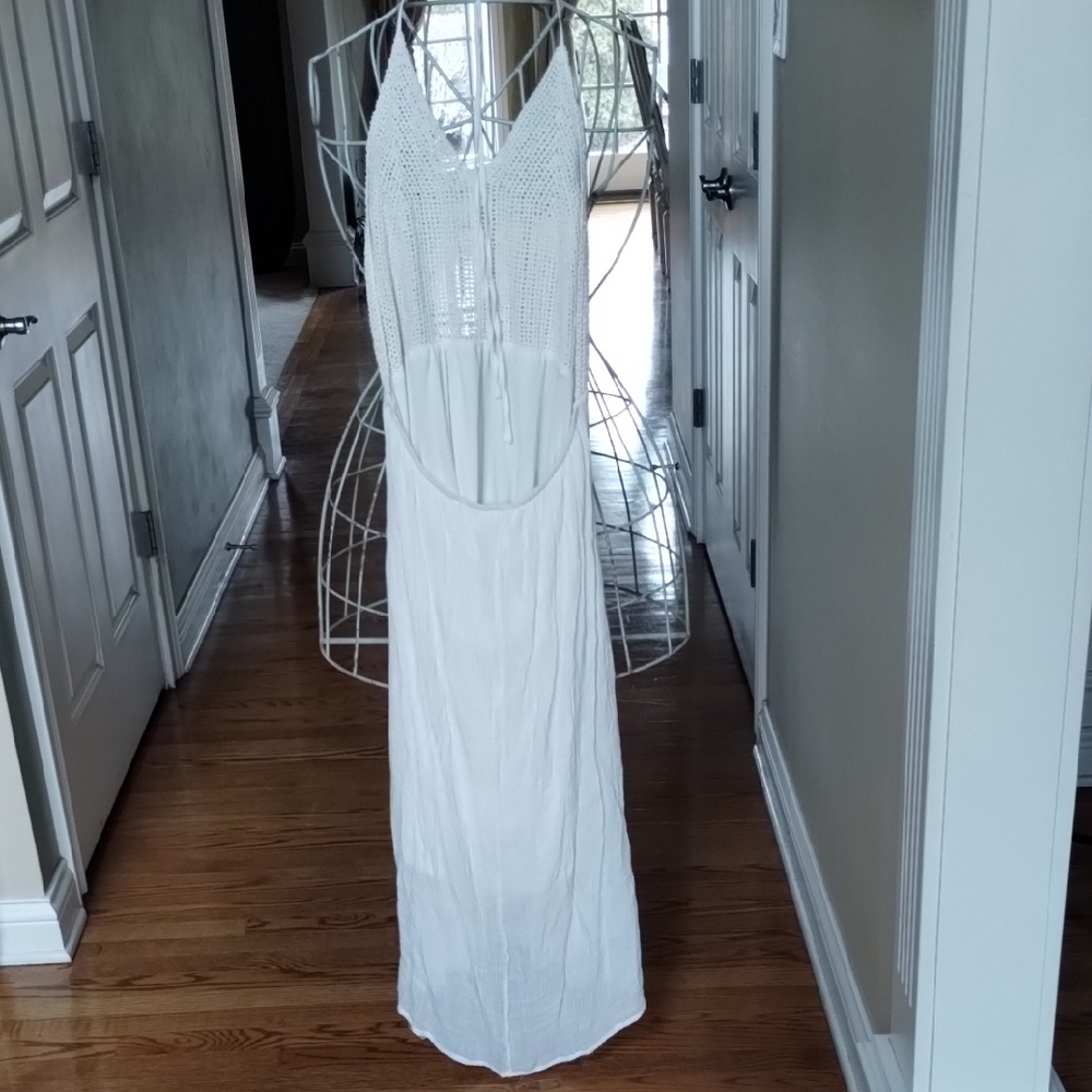 Say What? White Dress with Crochet Detail - Picture 2 of 14
